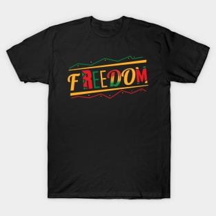 African Colors Freedom Logo For Freedom Day Juneteenth T-Shirt